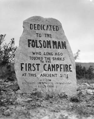 Marker at Lindenmeier Folsom Man Site