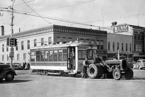 Towing Car 21 to the Museum, 1953