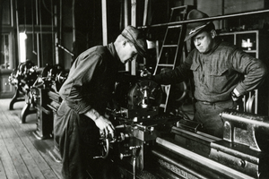 Machine shop on CAC Campus during WWI