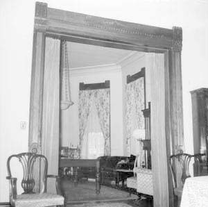 Looking from dining room to southeast wall