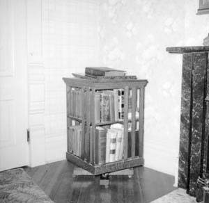 Bookcase in northwest corner